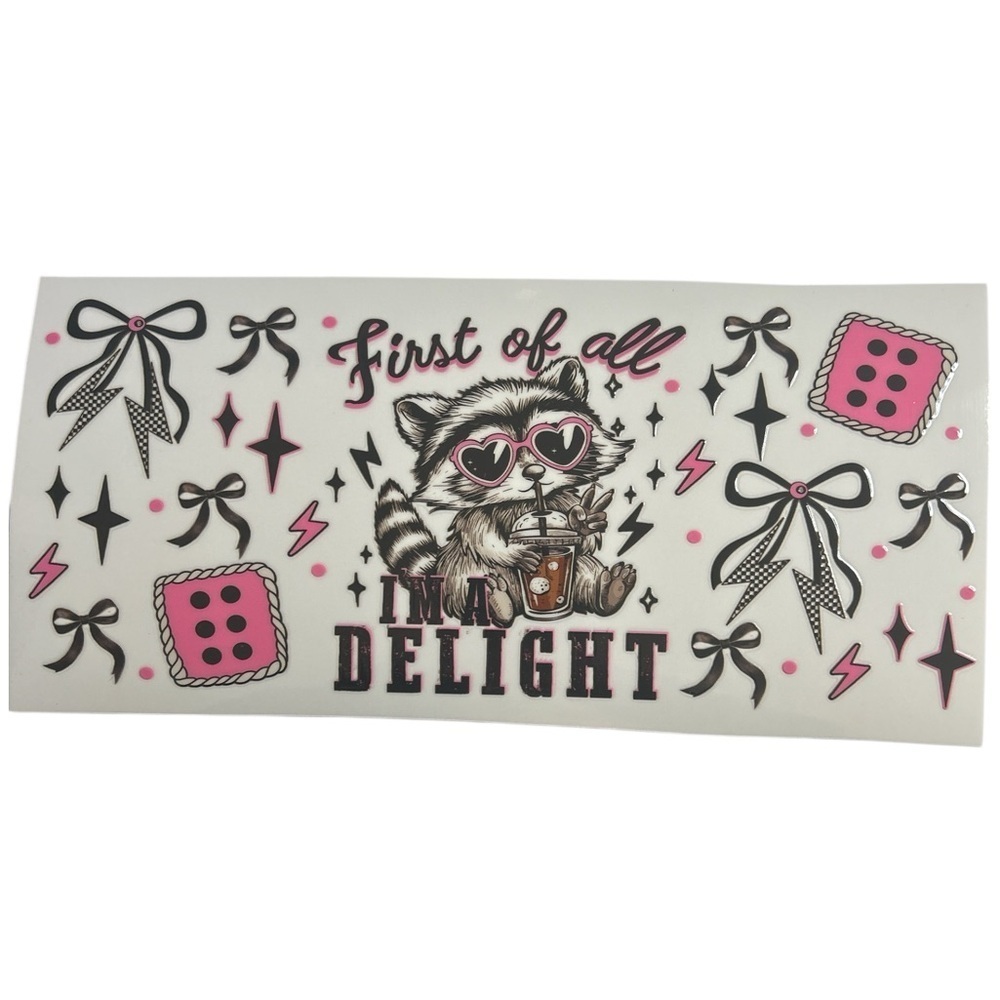 I’m a Delight Raccoon Cup Decal 521